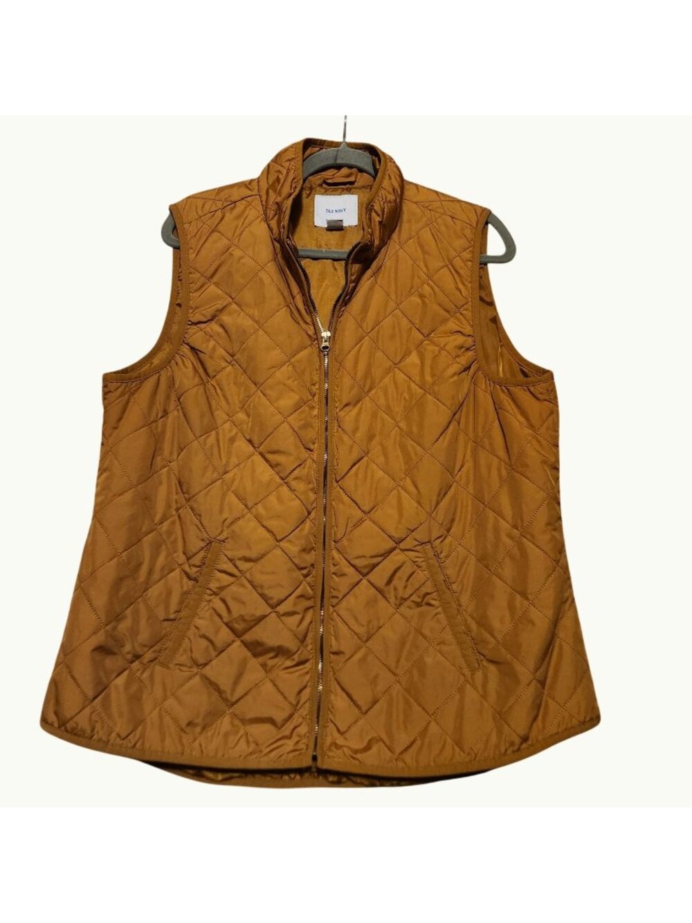 Full Zipper Closure Gold Light Weight Quilted Vest Ladies Size XL